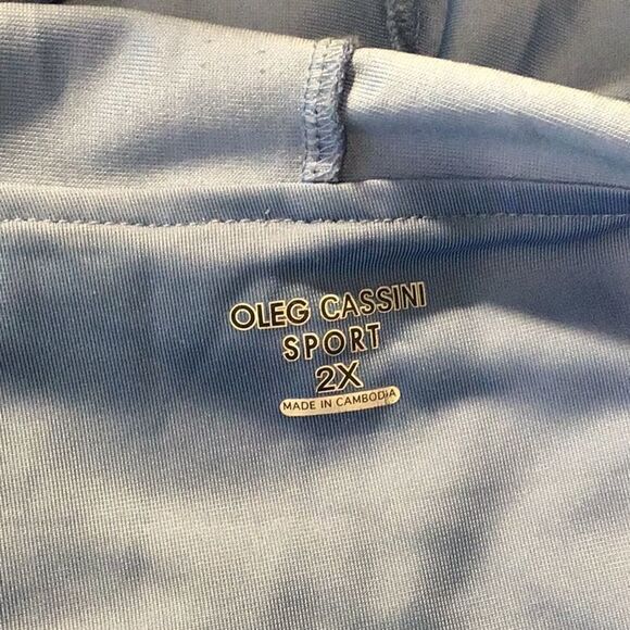 Oleg Cassini Sport Jacket Vintage Blue Hoodie Track Athletic Top Size 2X - Picture 9 of 14